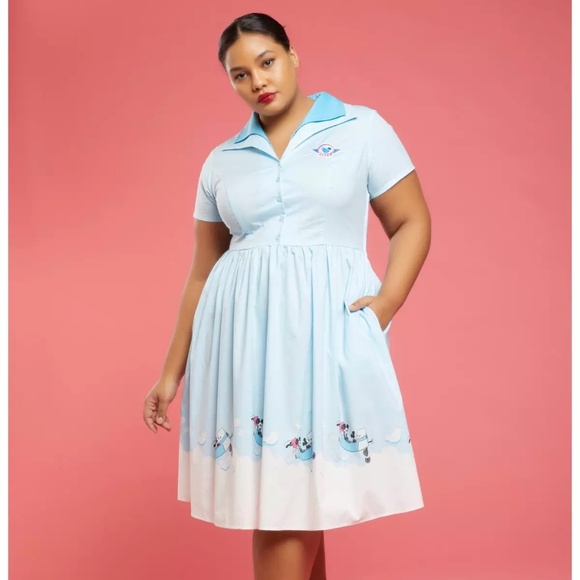 Her Universe Disney Mickey Mouse Minnie Mouse Airplane Retro Dress - Picture 1 of 10